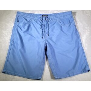 True Religion Board Shorts Mens 44 (Tag 40) Blue Flap Pocket Embroidered Logo